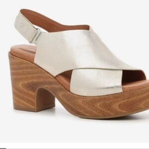 Gentle Souls Dani Platform Sandal Ice White Leather Sandals